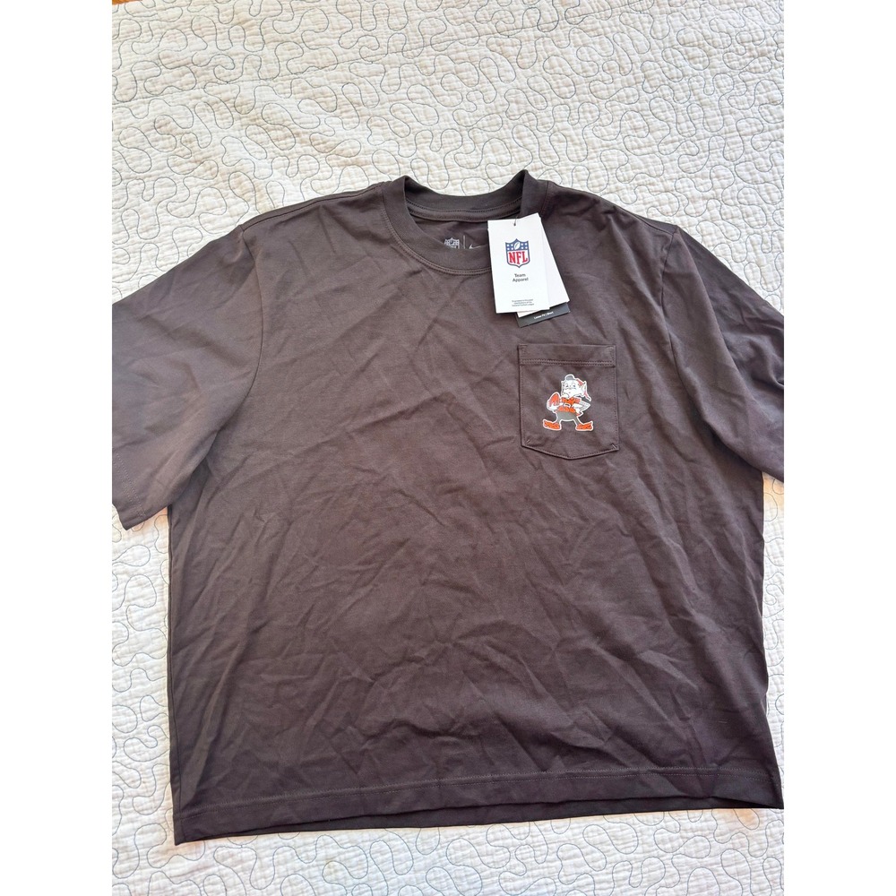 Nike NFL Cleveland Browns Brownie the Elf Pocket T-Shirt Womens Medium
